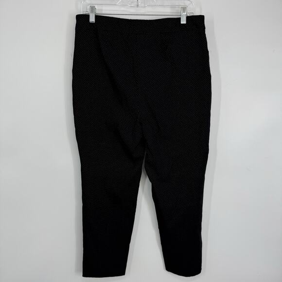 Chicos 1.5 Stretch Ponte Ankle Pants size Medium Black dotted Pattern Pull on - Picture 7 of 12